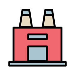 Buildings Factory Power Filled Outline Icon