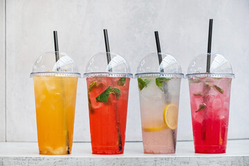 summer lemonade in plastic cup