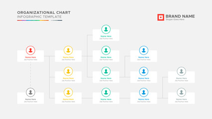 Organizational Chart, Tree Diagram, Dendrogram Business Infographic Template Design	 - obrazy, fototapety, plakaty