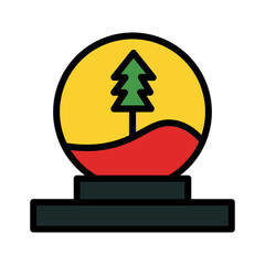 Christmas Glass Globe Filled Outline Icon