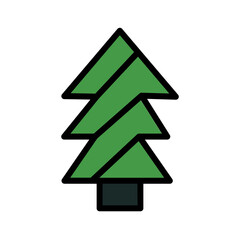 Fototapeta premium Snow Christmas Tree Filled Outline Icon
