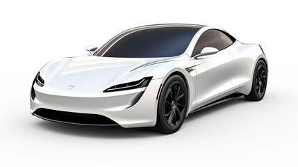 Modern electric car on a white background
