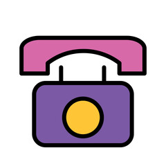 Telephone Rotary Phone Filled Outline Icon