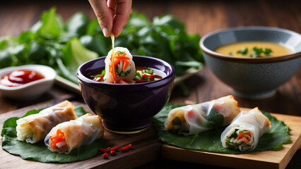 Explore innovative and delicious dipping sauce ideas that complement vegetable spring rolls