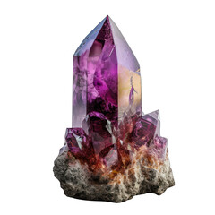 Purple Crystal Energy Isolated on Transparent or White Background, PNG