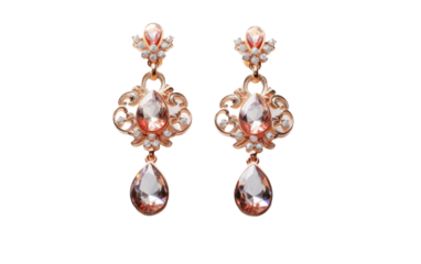 Earrings, Gemstone Drops that Dazzle, Adding Glamour and Elegance to Every Look on White or PNG Transparent Background.