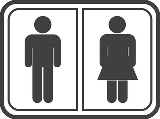 toilet restroom sign for man, woman people with Line style