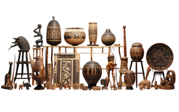 Cultural Curiosities Collection, Unveiling Intriguing Artifacts and Cultural Treasures on White or PNG Transparent Background.