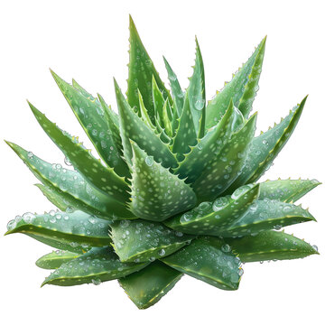 Aloe Vera Plant Isolated on Transparent or White Background, PNG