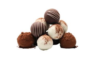 Delicious Chocolate Truffles, Indulge in Pure Chocolate Bliss with Every Bite on a White or Clear Surface PNG Transparent Background on White or PNG Transparent Background.