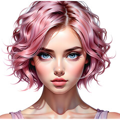 Fototapeta premium Striking Elegance Unveiled: A Captivating Showcase of Diverse Hairstyles Adorning Beautiful Women.(Generative AI)