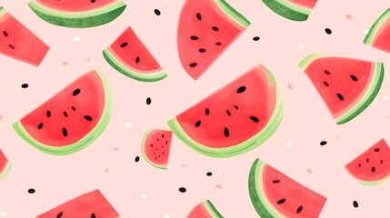 Simple aquarelle watermelon Generative AI