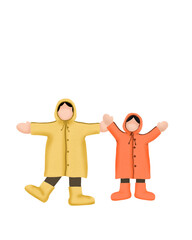 Kids with raincoat