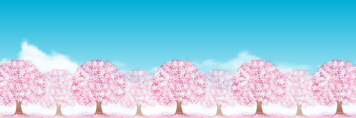 桜　春　水彩　背景