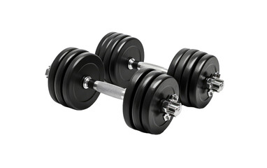 Dumbbells, the Core of Strength Training for a Sculpted Physique on White or PNG Transparent Background.