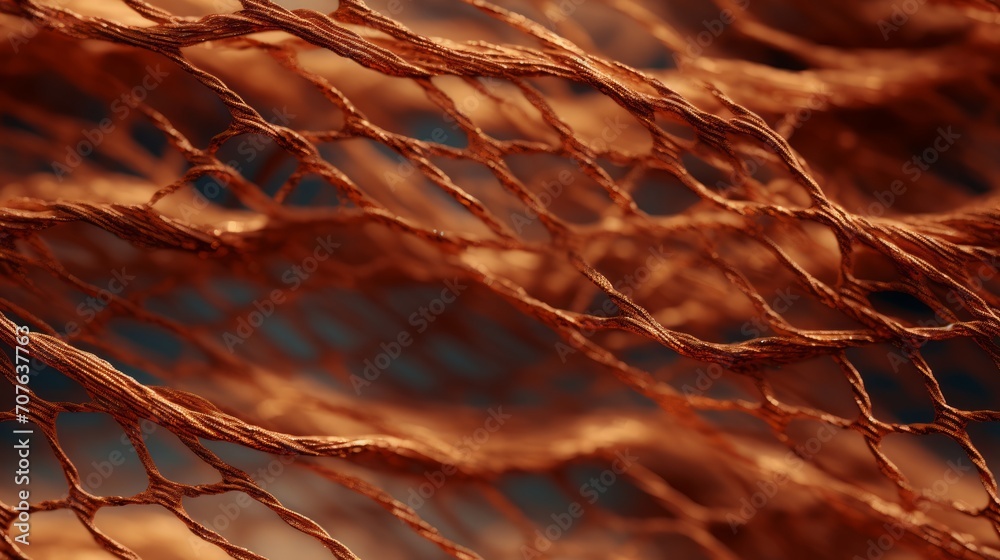 Poster Tangled and woven texture of fishing net. octane render elegant realistic photorealistic cinematic Generative AI