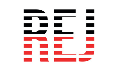 REJ three initial letter iconic line negative space minimal logo design vector template. monogram, abstract, wordmark, business, typography, minimalist, brand, company, flat, modern, unique, simple