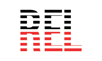 REL three initial letter iconic line negative space minimal logo design vector template. monogram, abstract, wordmark, business, typography, minimalist, brand, company, flat, modern, unique, simple