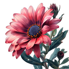 Cartoon Flower Beauty Isolated on Transparent or White Background, PNG