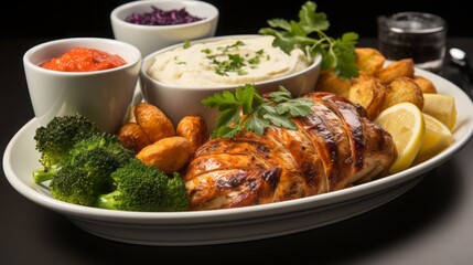 Roast poultry with sweet potatoes,