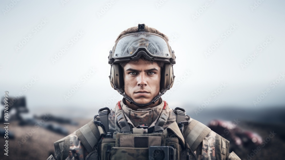 Poster military programmers wide shot generative ai