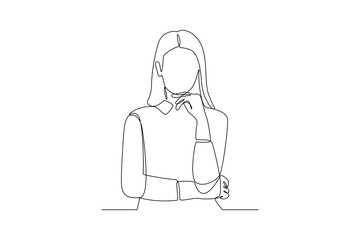 Continuous one line drawing Happy female activity concept. Doodle vector illustration.