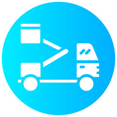 bloom truck round solid icon