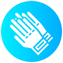 building gloves round solid icon