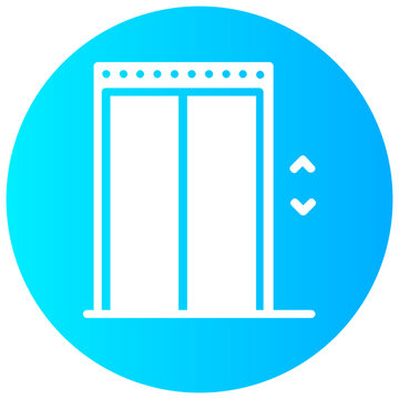 elevator round solid icon