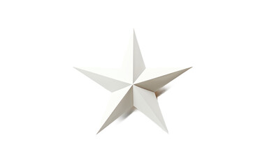 Obraz premium White Paper Star, Casting a Graceful Glow in Celestial Decorations on White or PNG Transparent Background.