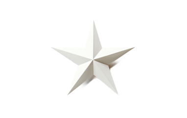 White Paper Star, Casting a Graceful Glow in Celestial Decorations on White or PNG Transparent Background.