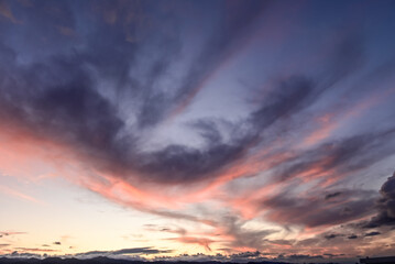 Fototapeta na wymiar winter sunset dramatic colorful sky over the mediterranean sea 19