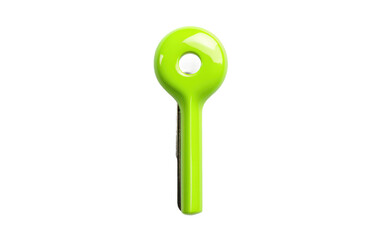 Safety Green Pin, A Fluorescent Sentinel Signifying Watchfulness and Safety on White or PNG Transparent Background.