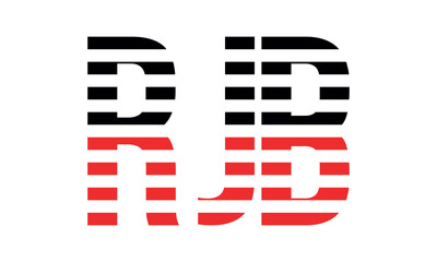 RJB three initial letter iconic line negative space minimal logo design vector template. monogram, abstract, wordmark, business, typography, minimalist, brand, company, flat, modern, unique, simple