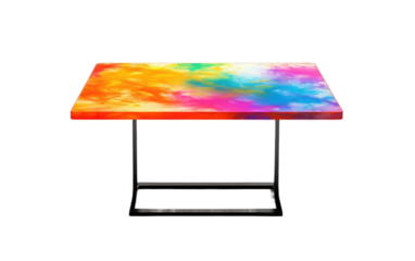 Different Colors on a Table, Evoking a Bohemian Atmosphere of Blooms on White or PNG Transparent Background.