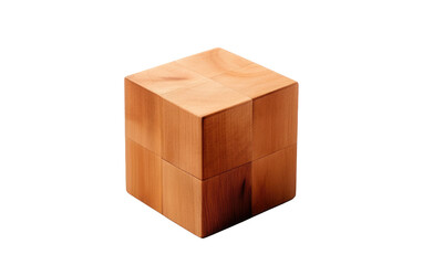 Wooden Square, Exuding Elegance with Wood, Offering a Timeless Design on White or PNG Transparent Background.