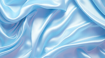 Abstract light  blue background. light blue fabric texture background. soft blue silk satin. Curtain. Luxury background for design. Shiny fabric. Wavy folds.	
