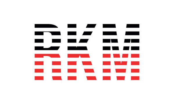 RKM three initial letter iconic line negative space minimal logo design vector template. monogram, abstract, wordmark, business, typography, minimalist, brand, company, flat, modern, unique, simple