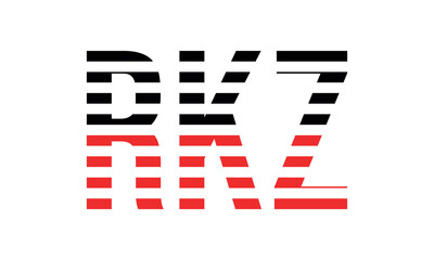 RKZ three initial letter iconic line negative space minimal logo design vector template. monogram, abstract, wordmark, business, typography, minimalist, brand, company, flat, modern, unique, simple