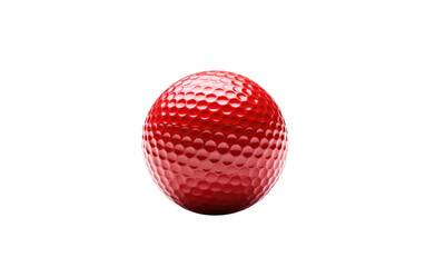Red Golf Ball, A Symbol of Precision and Accuracy on the Golf Course on White or PNG Transparent Background.