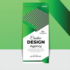 Roll up banner design template for business agency. A4 flyer, poster, banner, leaflet and free illustration	