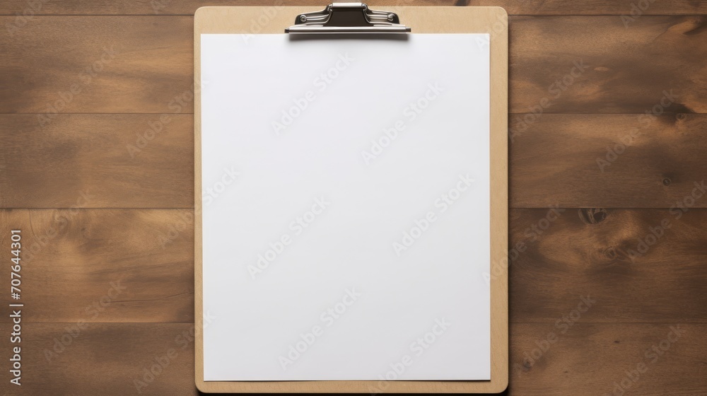 Poster Clipboard with white paper attached Generative AI