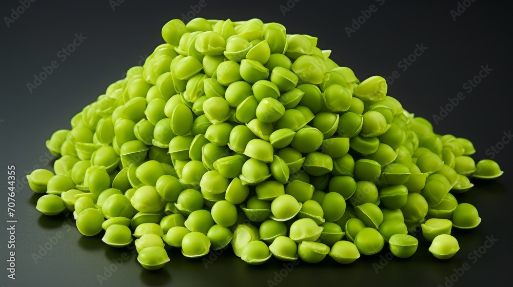 Poster Close-up realistic photo featuring a small pile of split peas on a white background Generative AI
