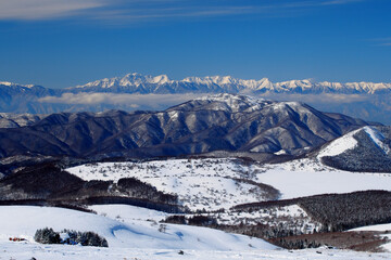車山高原からの眺望・雪の北アルプス