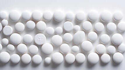 white futuristic pills lie on the table Generative AI