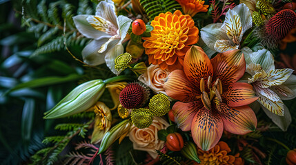 Realistic bouquet closeup focus detailed quality HDR