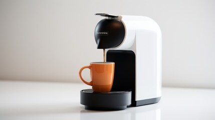 Single-serve pod coffee maker in black Generative AI - obrazy, fototapety, plakaty