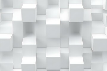 Abstract White Cubes Creating a Pattern