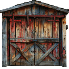 Fototapeta na wymiar Barn Door Isolated on Transparent or White Background, PNG