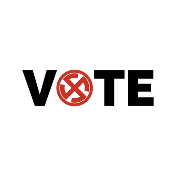 Vote stamp typography vector, illustration. Vote sign.